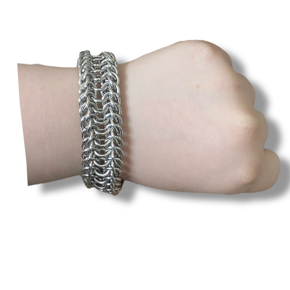 Handmade double half Persian Chainmail Renaissance Y2K goth grunge bracelet